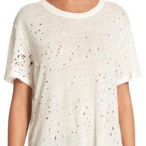 Benjamin Jay Tee Distressed Cream/Off White T-Shirt - Size Small